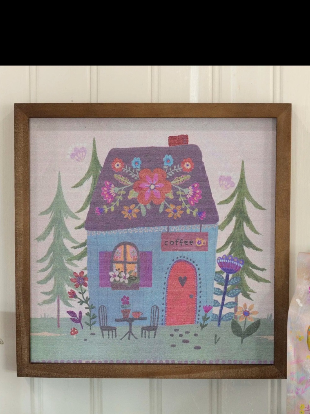 Natural Life Whimsical Coffee House Wall Art ~ NWT Size 9”x9”x1.5”